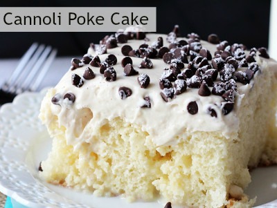 Cannoli Poke Cake